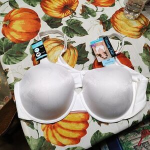 New Vanity Fair Beautiful Benefits White  Underwire Full Figure Bra Women's 42C
